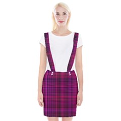 Fuchsia Madras Plaid Braces Suspender Skirt by SpinnyChairDesigns