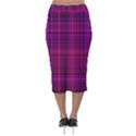 Fuchsia Madras Plaid Velvet Midi Pencil Skirt View2