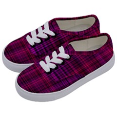 Fuchsia Madras Plaid Kids  Classic Low Top Sneakers by SpinnyChairDesigns