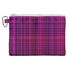 Fuchsia Madras Plaid Canvas Cosmetic Bag (xl) by SpinnyChairDesigns