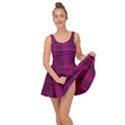 Fuchsia Madras Plaid Inside Out Casual Dress View1