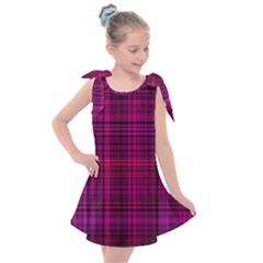 Fuchsia Madras Plaid Kids  Tie Up Tunic Dress by SpinnyChairDesigns