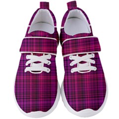 Fuchsia Madras Plaid Women s Velcro Strap Shoes by SpinnyChairDesigns