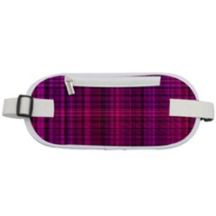 Fuchsia Madras Plaid Rounded Waist Pouch by SpinnyChairDesigns