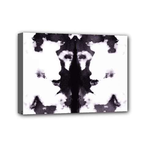 Rorschach Inkblot Pattern Mini Canvas 7  X 5  (stretched) by SpinnyChairDesigns