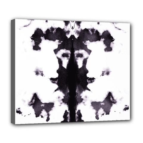 Rorschach Inkblot Pattern Deluxe Canvas 24  X 20  (stretched) by SpinnyChairDesigns