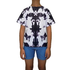 Rorschach Inkblot Pattern Kids  Short Sleeve Swimwear by SpinnyChairDesigns