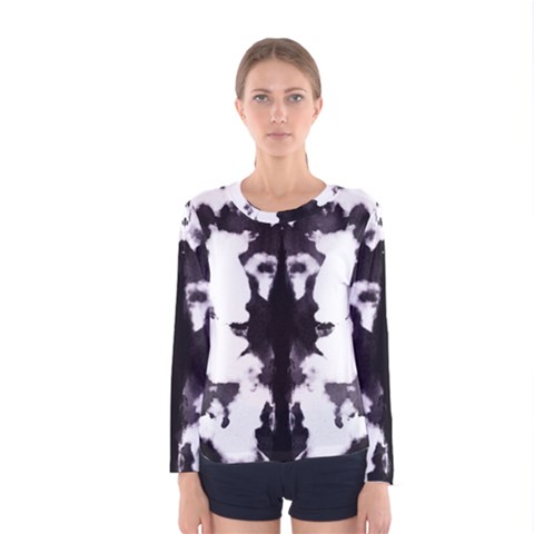 Rorschach Inkblot Pattern Women s Long Sleeve Tee by SpinnyChairDesigns