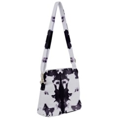 Rorschach Inkblot Pattern Zipper Messenger Bag by SpinnyChairDesigns