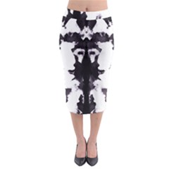 Rorschach Inkblot Pattern Midi Pencil Skirt by SpinnyChairDesigns