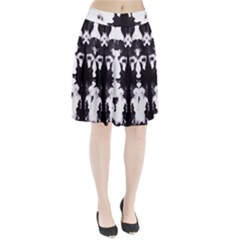 Rorschach Inkblot Pattern Pleated Skirt by SpinnyChairDesigns