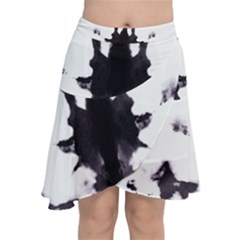 Rorschach Inkblot Pattern Chiffon Wrap Front Skirt by SpinnyChairDesigns