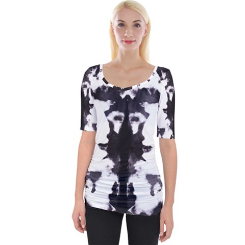 Rorschach Inkblot Pattern Wide Neckline Tee by SpinnyChairDesigns