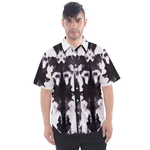 Rorschach Inkblot Pattern Men s Short Sleeve Shirt by SpinnyChairDesigns