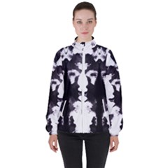 Rorschach Inkblot Pattern Women s High Neck Windbreaker by SpinnyChairDesigns