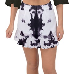 Rorschach Inkblot Pattern Fishtail Mini Chiffon Skirt by SpinnyChairDesigns