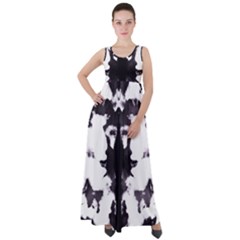 Rorschach Inkblot Pattern Empire Waist Velour Maxi Dress by SpinnyChairDesigns