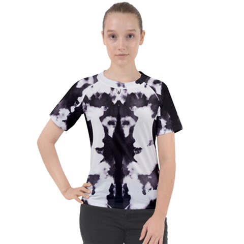 Rorschach Inkblot Pattern Women s Sport Raglan Tee by SpinnyChairDesigns