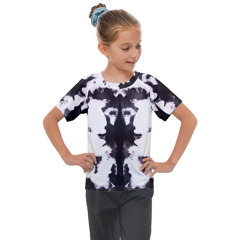 Rorschach Inkblot Pattern Kids  Mesh Piece Tee by SpinnyChairDesigns