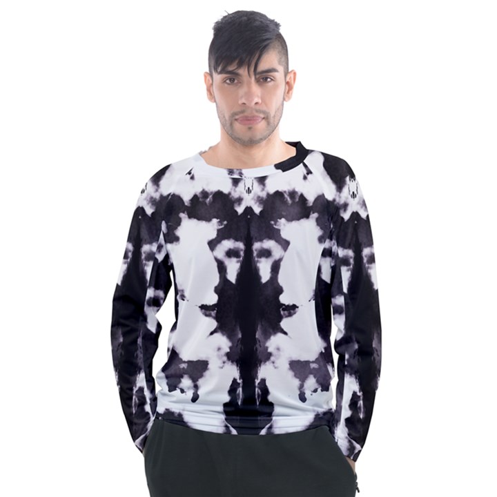 Rorschach Inkblot Pattern Men s Long Sleeve Raglan Tee