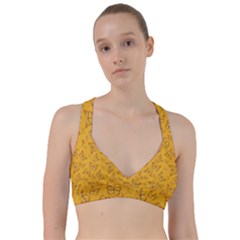 Mustard Yellow Monarch Butterflies Sweetheart Sports Bra by SpinnyChairDesigns