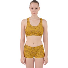 Mustard Yellow Monarch Butterflies Work It Out Gym Set by SpinnyChairDesigns