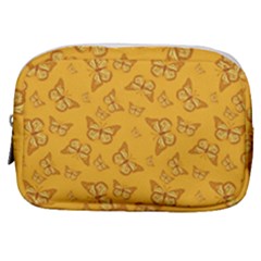 Mustard Yellow Monarch Butterflies Make Up Pouch (small) by SpinnyChairDesigns