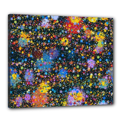 Abstract Paint Splatters Canvas 24  X 20  (stretched) by SpinnyChairDesigns