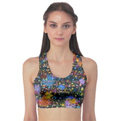 Abstract Paint Splatters Sports Bra by SpinnyChairDesigns