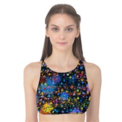 Abstract Paint Splatters Tank Bikini Top by SpinnyChairDesigns