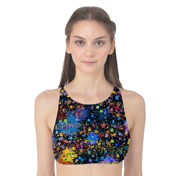 Abstract Paint Splatters Tank Bikini Top