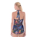 Abstract Paint Splatters Boyleg Halter Swimsuit  View2