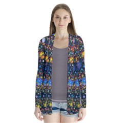 Abstract Paint Splatters Drape Collar Cardigan by SpinnyChairDesigns