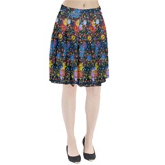 Abstract Paint Splatters Pleated Skirt by SpinnyChairDesigns