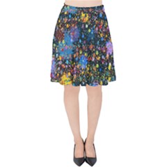 Abstract Paint Splatters Velvet High Waist Skirt