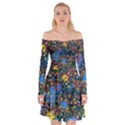 Abstract Paint Splatters Off Shoulder Skater Dress View1