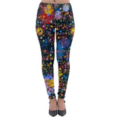 Abstract Paint Splatters Lightweight Velour Leggings by SpinnyChairDesigns