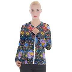 Abstract Paint Splatters Casual Zip Up Jacket by SpinnyChairDesigns