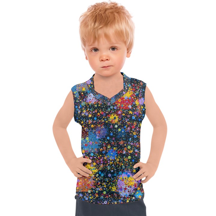 Abstract Paint Splatters Kids  Sport Tank Top