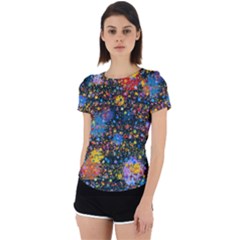 Abstract Paint Splatters Back Cut Out Sport Tee by SpinnyChairDesigns