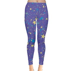 Starry Night Purple Leggings  by SpinnyChairDesigns