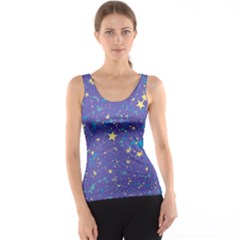 Starry Night Purple Tank Top by SpinnyChairDesigns