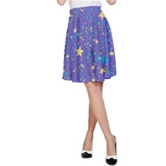 Starry Night Purple A-line Skirt by SpinnyChairDesigns