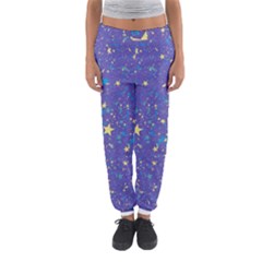 Starry Night Purple Women s Jogger Sweatpants by SpinnyChairDesigns