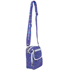 Starry Night Purple Shoulder Strap Belt Bag by SpinnyChairDesigns