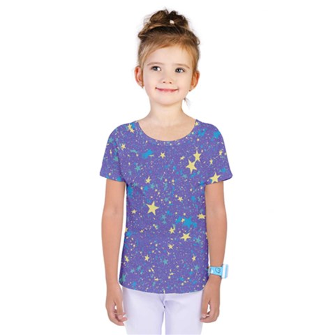 Starry Night Purple Kids  One Piece Tee by SpinnyChairDesigns