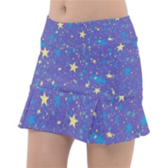 Starry Night Purple Tennis Skorts by SpinnyChairDesigns