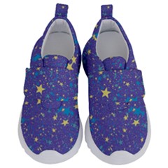 Starry Night Purple Kids  Velcro No Lace Shoes by SpinnyChairDesigns