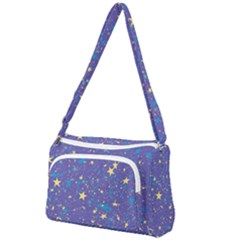 Starry Night Purple Front Pocket Crossbody Bag by SpinnyChairDesigns