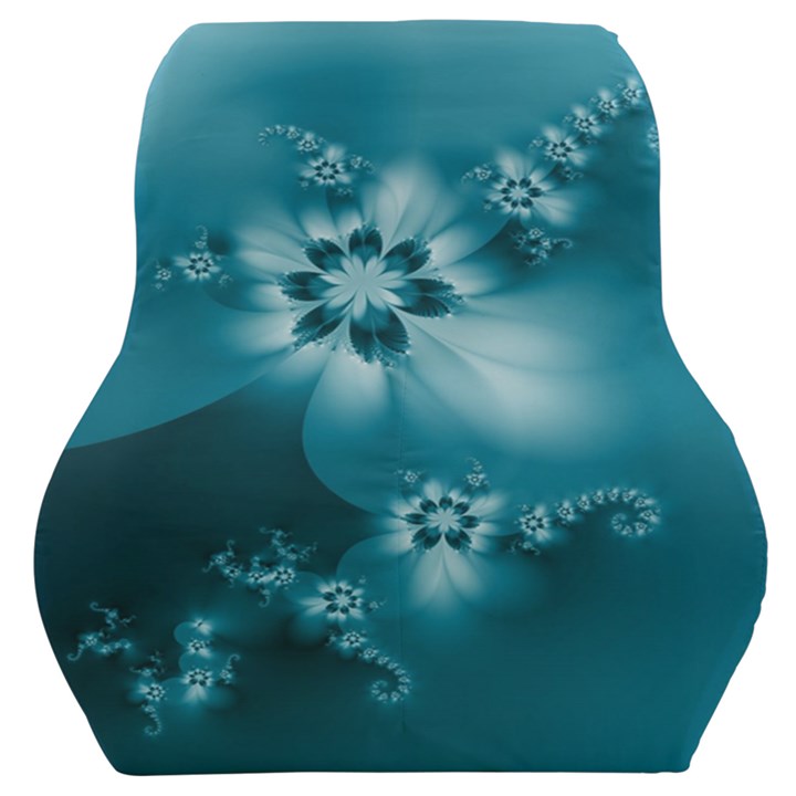 Teal Floral Print Car Seat Back Cushion 